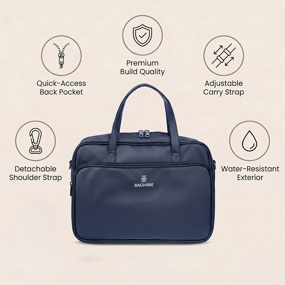 Bagmire Stylish 15" PU Laptop Shoulder Bag- Modern & Durable Messenger Briefcase For Work & Travel