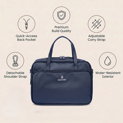 Bagmire Stylish 15" PU Laptop Shoulder Bag- Modern & Durable Messenger Briefcase For Work & Travel