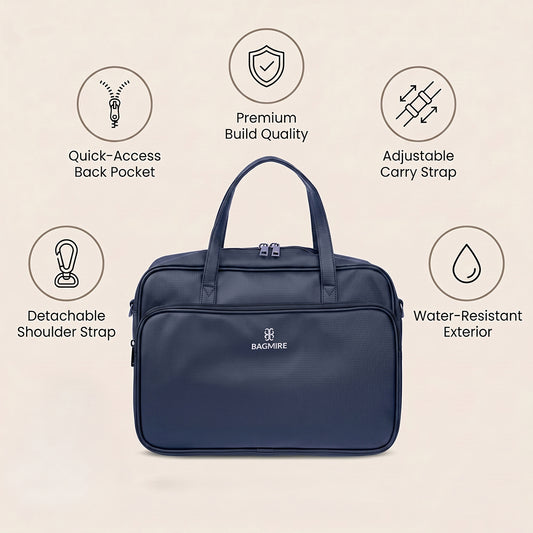Bagmire Stylish 15" PU Laptop Shoulder Bag- Modern & Durable Messenger Briefcase For Work & Travel