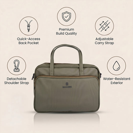 Bagmire Stylish 15" PU Laptop Shoulder Bag- Modern & Durable Messenger Briefcase For Work & Travel