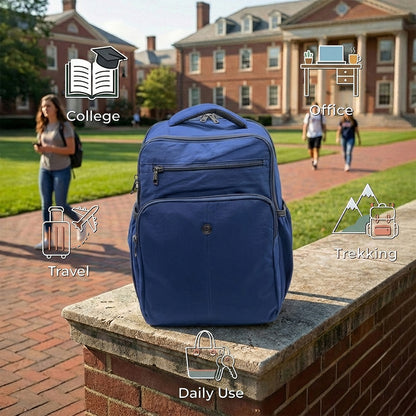 Lightweight 15" Nylon Blue Backpack - Multi-Compartment, Waterproof, Professional Work Bag Bagmire