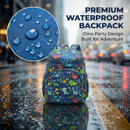 Bagmire Waterproof Dinosaur School Backpack For-Kids