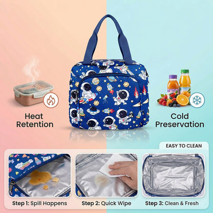 Astronaut Insulated Lunch Bag – Waterproof, Dual Compartments, Foil Lining | BAGMIRE