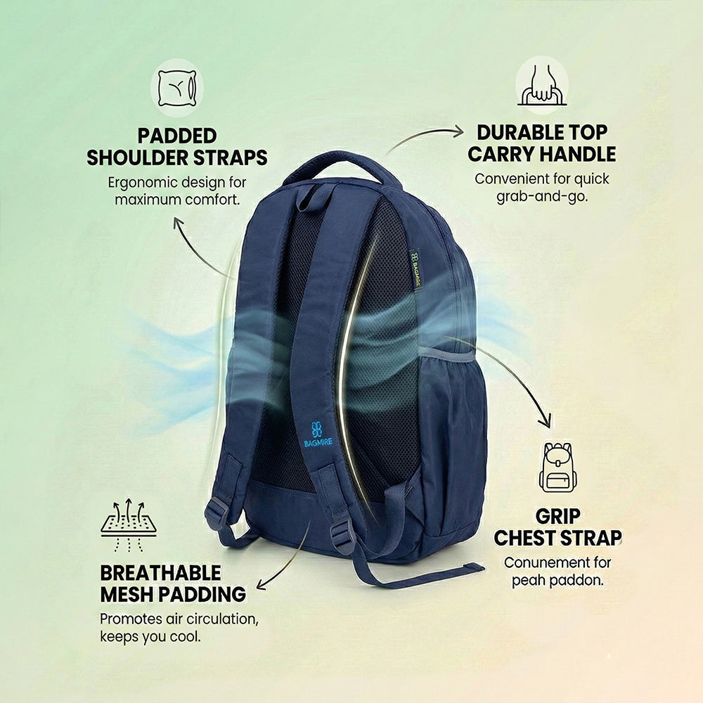 18 Inch Waterproof Backpack - Durable, Lightweight Nylon | Multi-Compartment Travel Bagmire