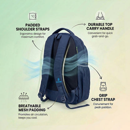 18 Inch Waterproof Backpack - Durable, Lightweight Nylon | Multi-Compartment Travel Bagmire