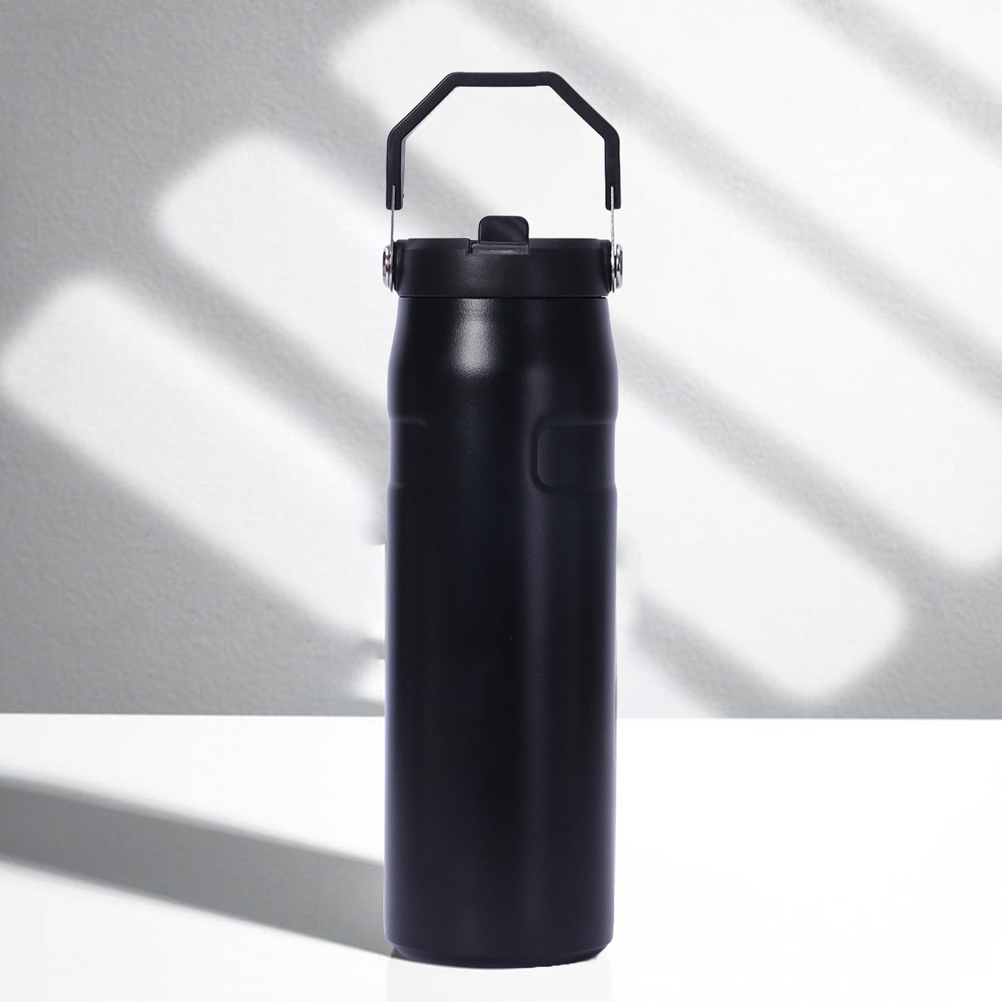 Large Capacity Insulated Water Bottle with Handle - Stainless Steel, Leakproof, Wide Mouth Flip Cap for Gym, Sport & Outdoor