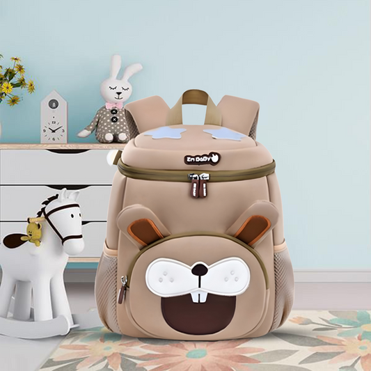 Neutral Beige Kids Backpack, Spacious & Stylish - Bagmire