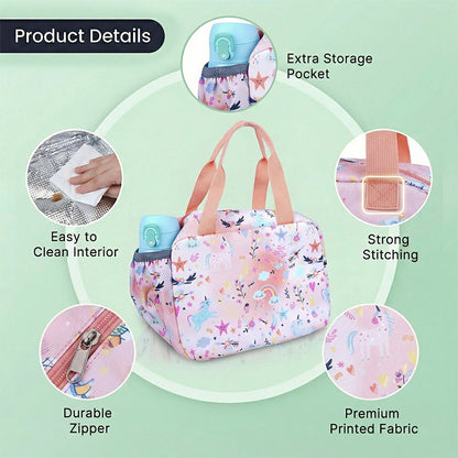 BAGMIRE Unicorn Kids Lunch Bag – Lightweight, Thermal Insulated & Easy-to-Carry Food Bag