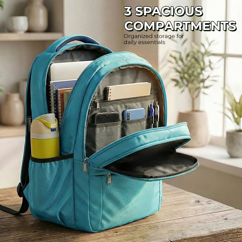 Bagmire  Waterproof Laptop Backpack | Stylish Aqua Blue Daypack for College & Travel