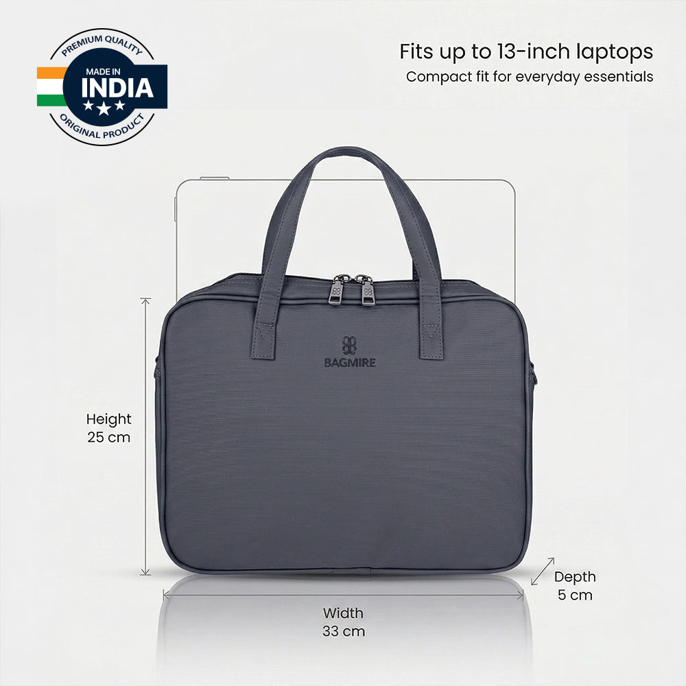 Bagmire 13 Inch Laptop Bag for Women-Gray