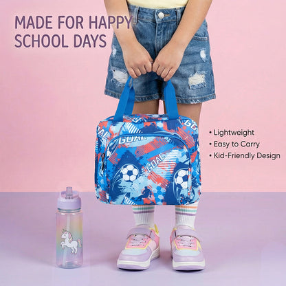 Football print Insulated Lunch Bag – Waterproof, Dual Compartments, Foil Lining | BAGMIRE