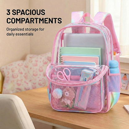 Charming Pink Transparent Kids Backpack