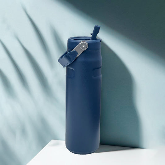 Large Capacity Insulated Water Bottle with Handle - Stainless Steel, Leakproof, Wide Mouth Flip Cap for Gym, Sport & Outdoor