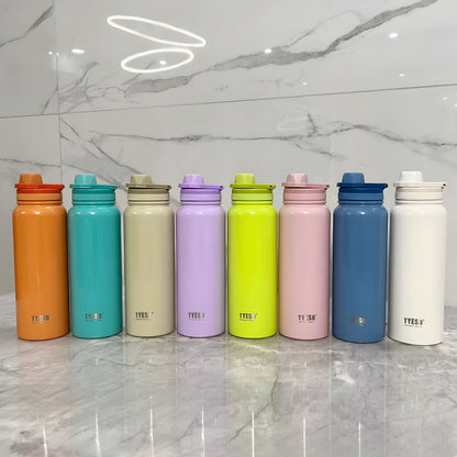 TYESO 1050ml Stainless Steel Insulated Water Bottle – Hot & Cold Flask, Leak-Proof Travel Bottle Orange - Bagmire
