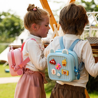 Premium EVA Kids Backpack with DIY Charms – Waterproof, Hard-Shell Mini Travel Bag for Toddlers