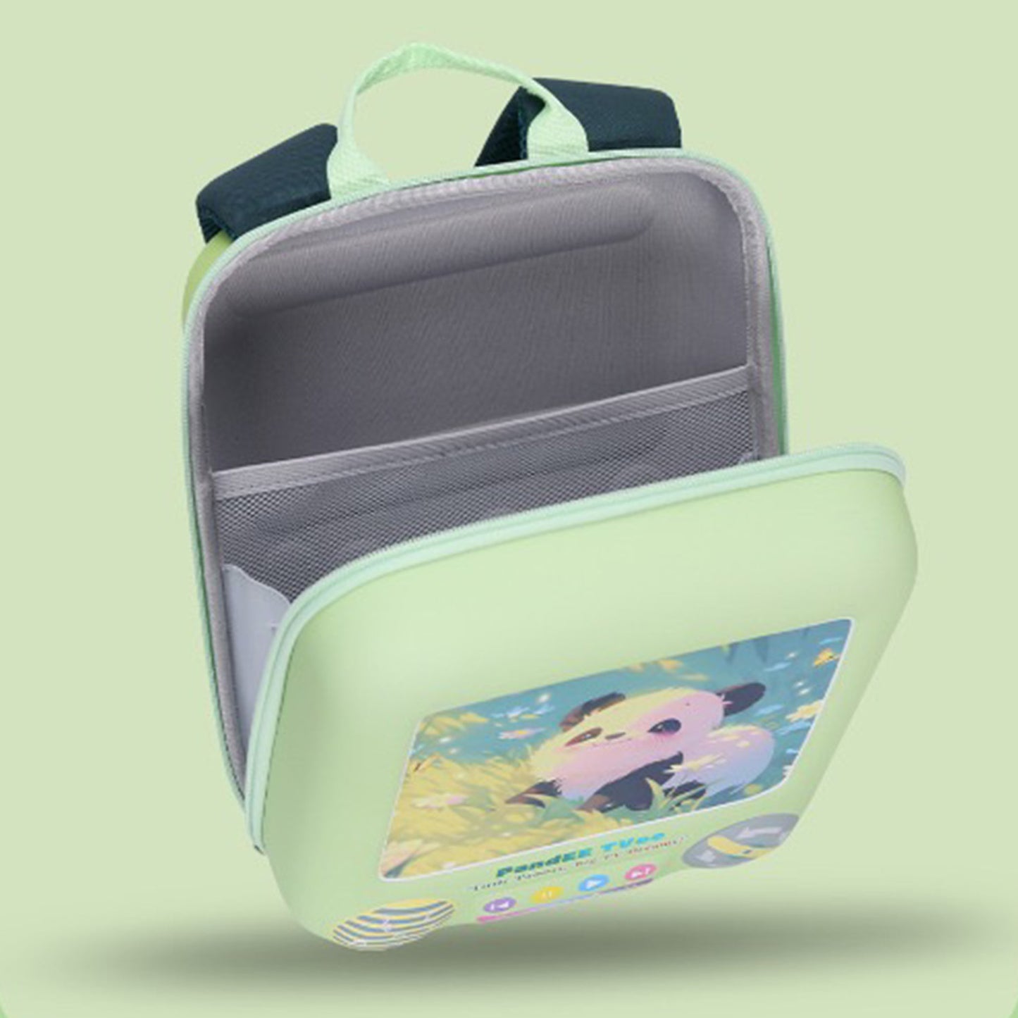 Kawaii Panda TV Hard Shell Backpack for Toddlers (2-5 Yrs) – Wipe-Clean EVA Preschool Bag & Mini Daypack