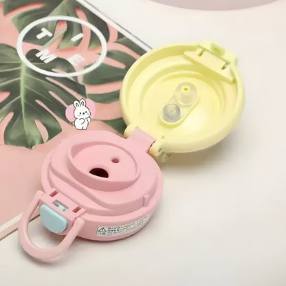 Cute Kids Insulated Straw Sipper Bottle | Leakproof Thermal Water Bottle with Straw – Bear & Bunny Design