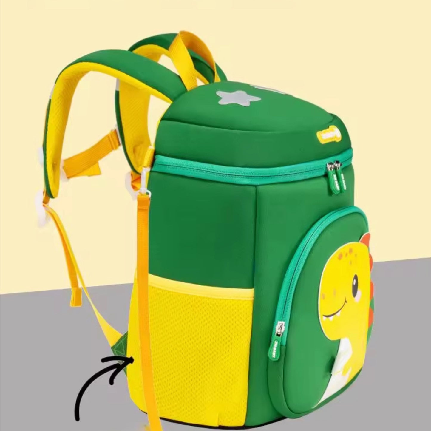 Vibrant Green Dinosaur Kids Backpack - Bagmire
