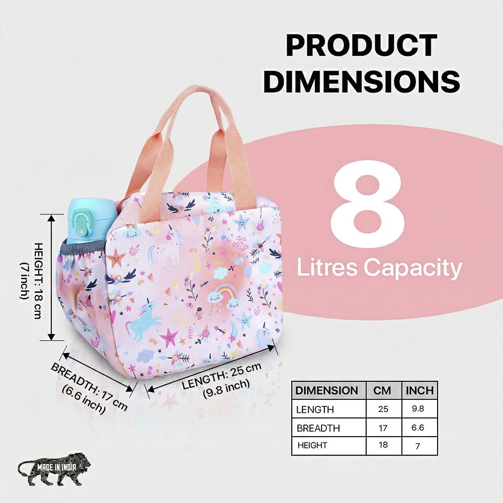 BAGMIRE Unicorn Kids Lunch Bag – Lightweight, Thermal Insulated & Easy-to-Carry Food Bag