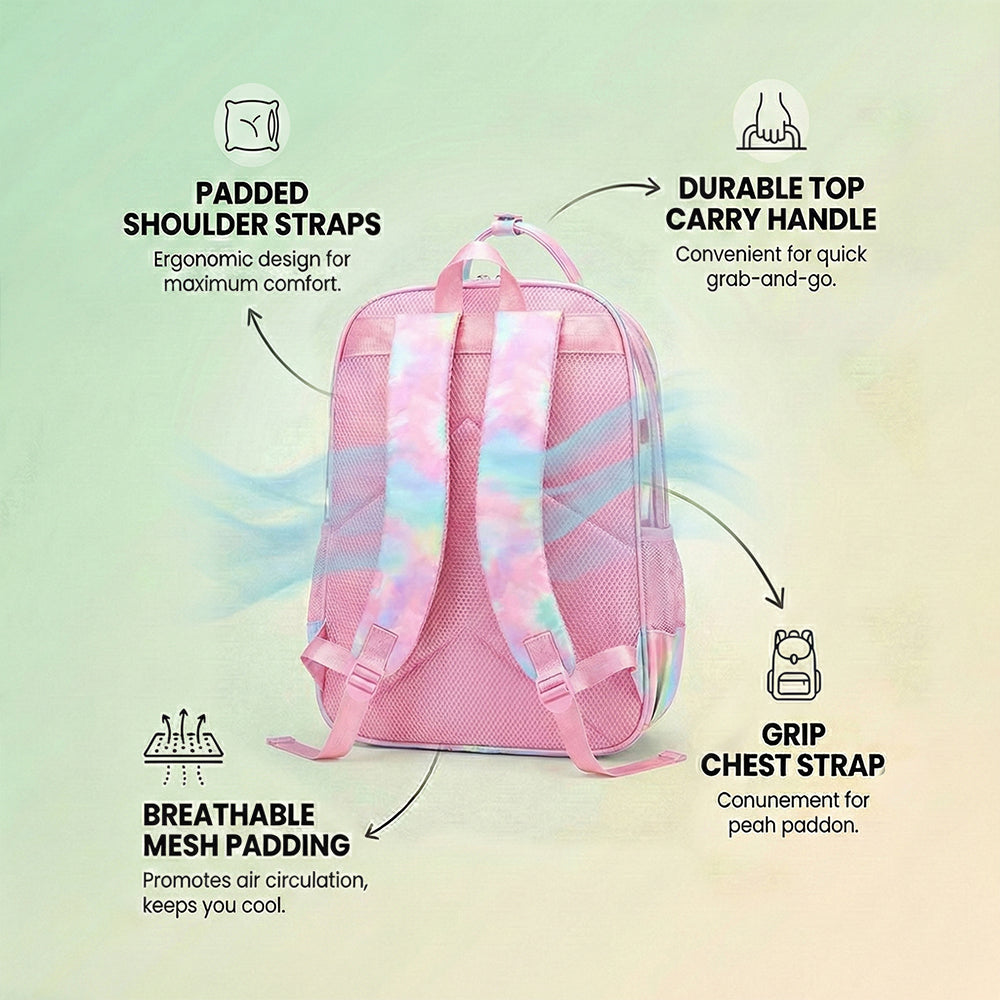 Charming Pink Transparent Kids Backpack