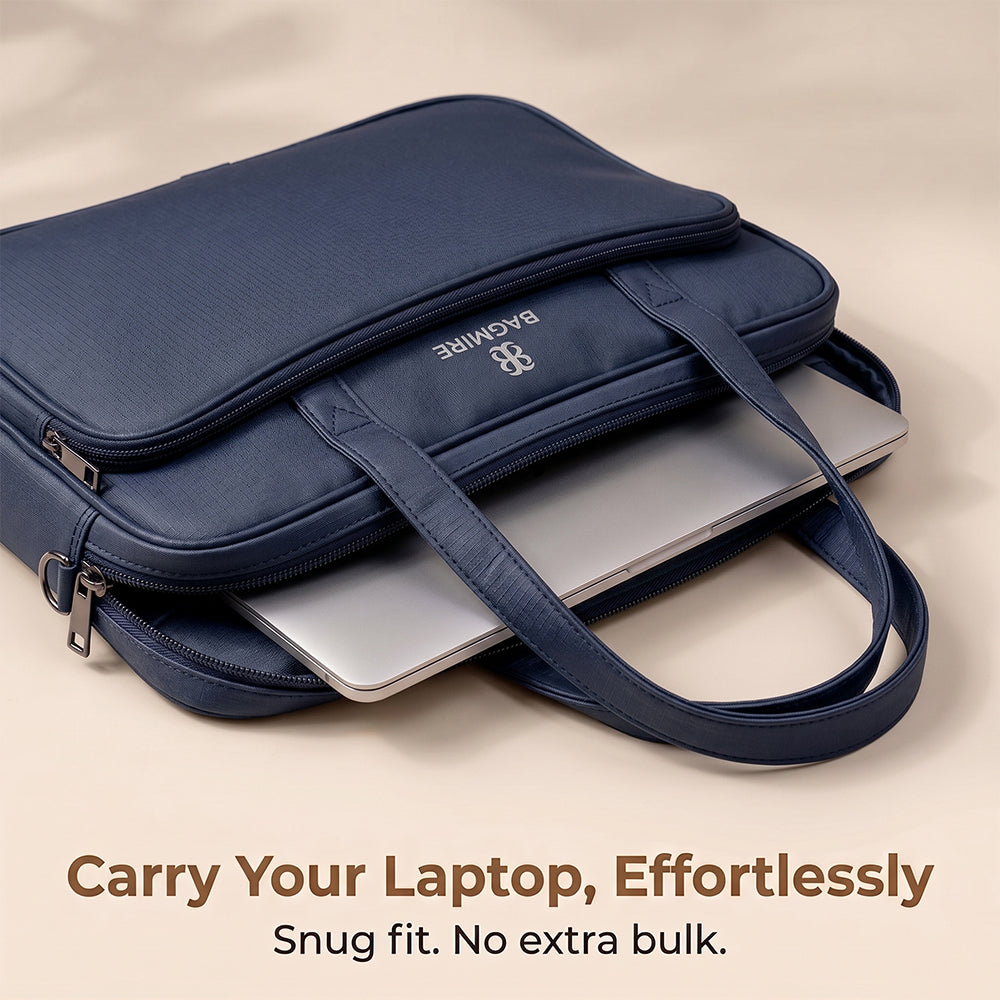Bagmire Stylish 15" PU Laptop Shoulder Bag- Modern & Durable Messenger Briefcase For Work & Travel
