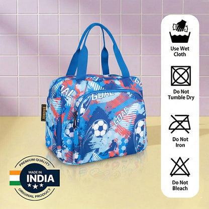 Football print Insulated Lunch Bag – Waterproof, Dual Compartments, Foil Lining | BAGMIRE