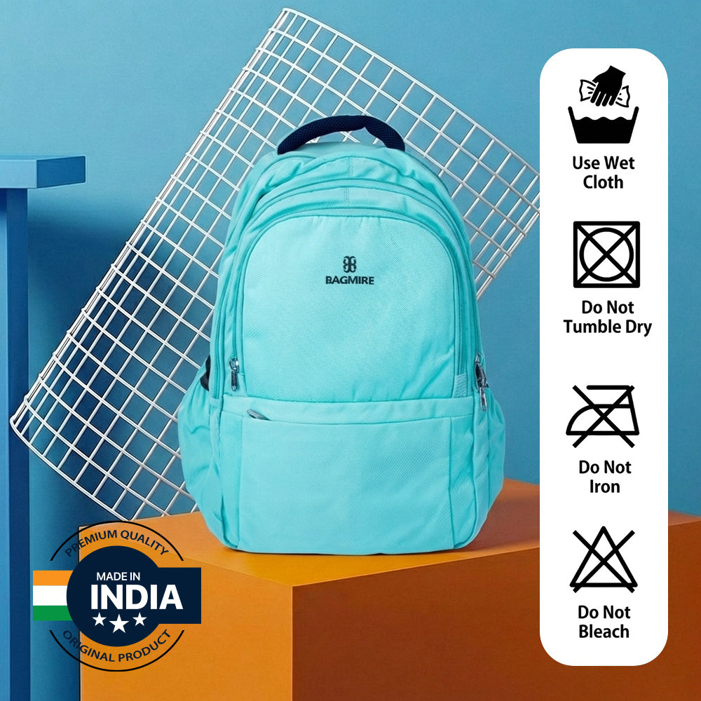 Bagmire  Waterproof Laptop Backpack | Stylish Aqua Blue Daypack for College & Travel