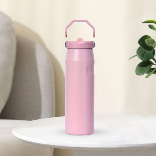 Large Capacity Insulated Water Bottle with Handle - Stainless Steel, Leakproof, Wide Mouth Flip Cap for Gym, Sport & Outdoor