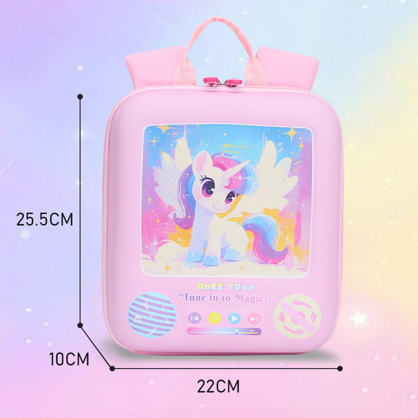 Kawaii Unicorn "TV" Mini Backpack – Durable EVA Bag for Toddlers & Travel