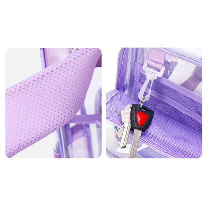 Sleek Purple Transparent Kids Backpack - Bagmire