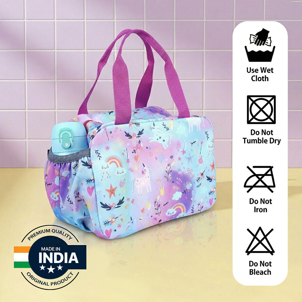Unicorn Rainbow Kids Insulated Lunch Bag – Cute & Spacious Food Carry Bag for School and Picnic | BAGMIRE