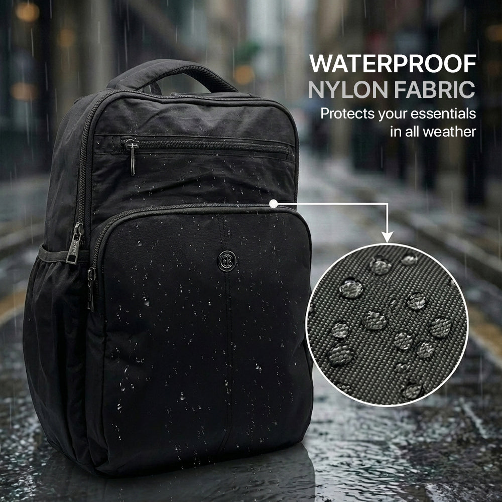 Lightweight 15" Black Nylon Backpack - Multi-Compartment, Waterproof, Professional Work Bag Bagmire