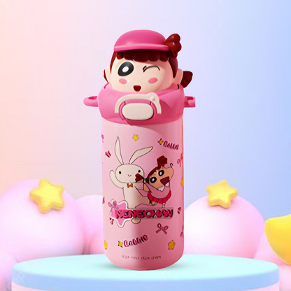 Shinchan  Insulated Straw Sipper Steel Bottle