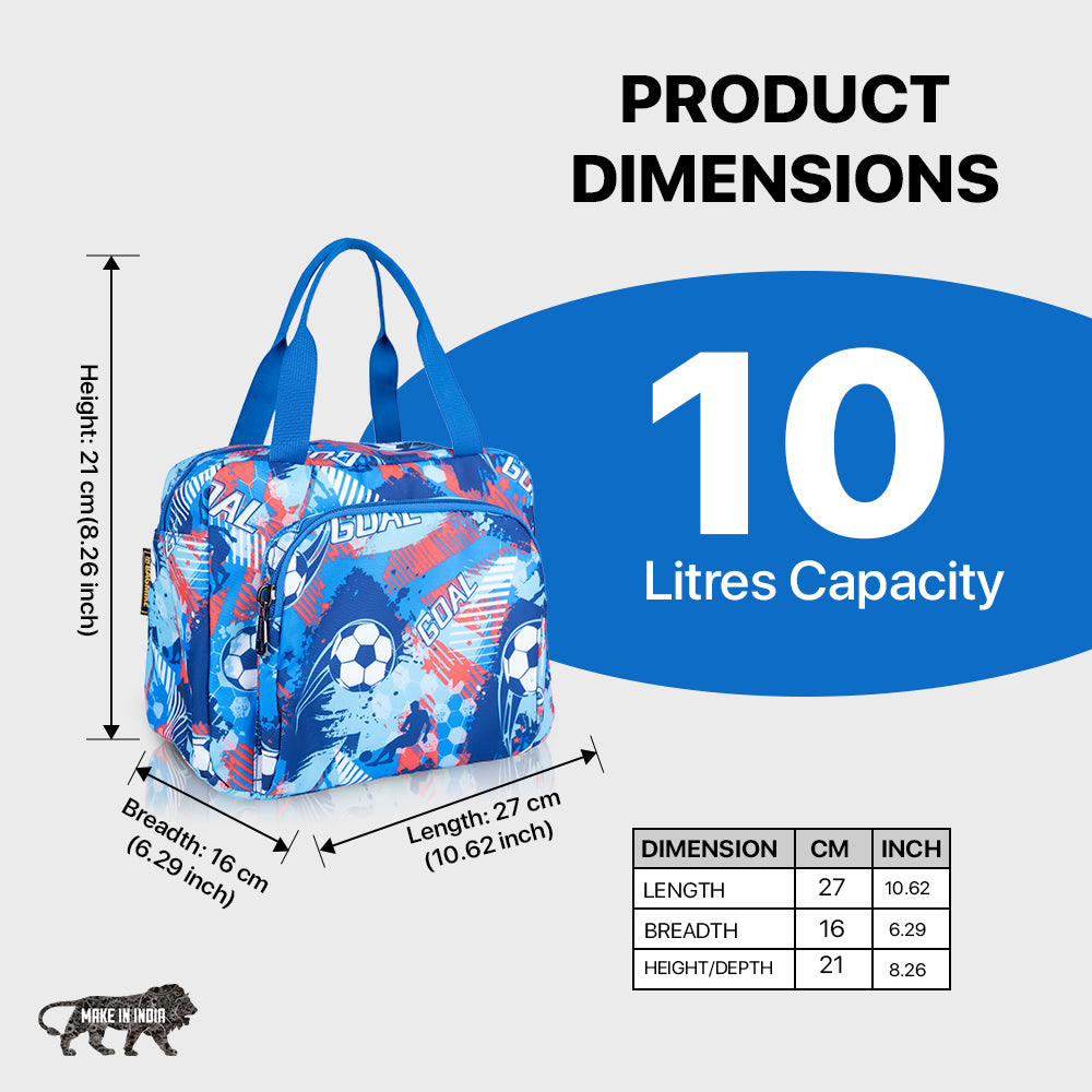 Football print Insulated Lunch Bag – Waterproof, Dual Compartments, Foil Lining | BAGMIRE
