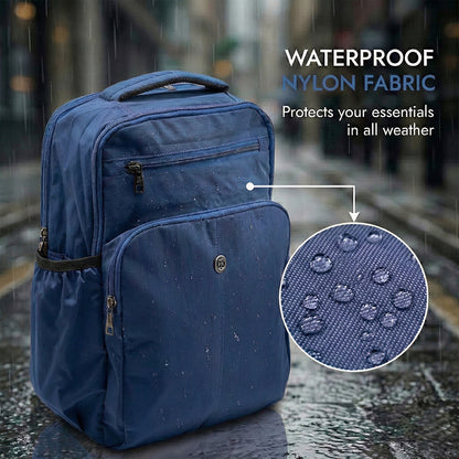 Lightweight 15" Nylon Blue Backpack - Multi-Compartment, Waterproof, Professional Work Bag Bagmire