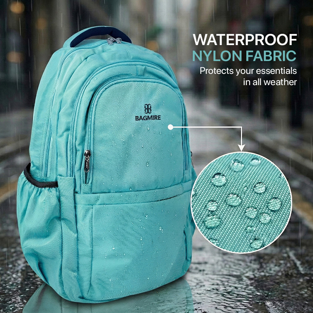 Bagmire  Waterproof Laptop Backpack | Stylish Aqua Blue Daypack for College & Travel