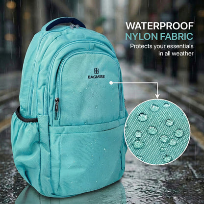 Bagmire  Waterproof Laptop Backpack | Stylish Aqua Blue Daypack for College & Travel