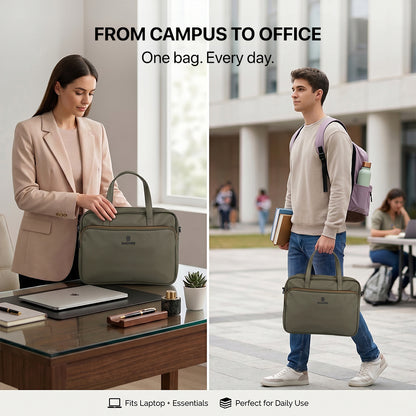 Bagmire Stylish 15" PU Laptop Shoulder Bag- Modern & Durable Messenger Briefcase For Work & Travel
