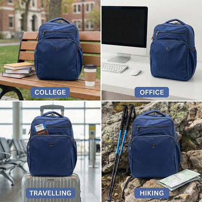 Lightweight 15" Nylon Blue Backpack - Multi-Compartment, Waterproof, Professional Work Bag Bagmire