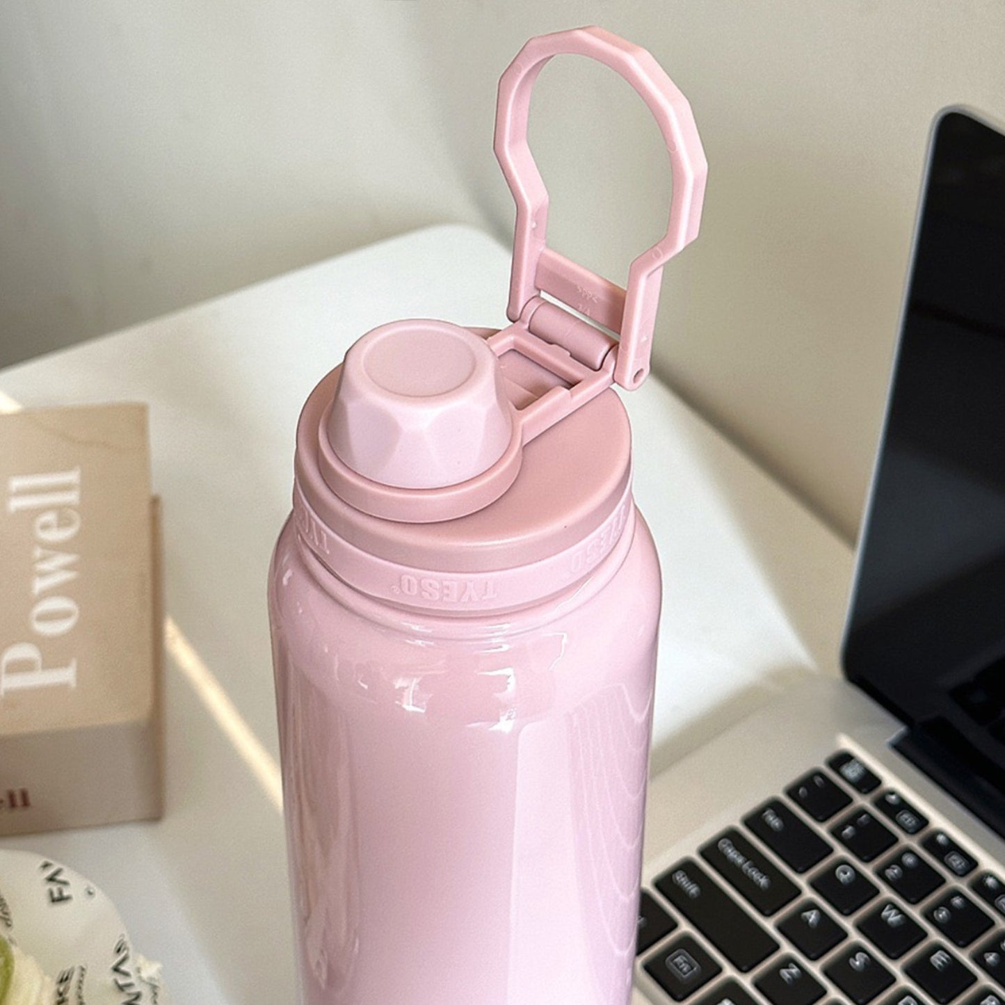 TYESO 1050ml Stainless Steel Insulated Water Bottle – Hot & Cold Flask, Leak-Proof Travel Bottle Pink - Bagmire