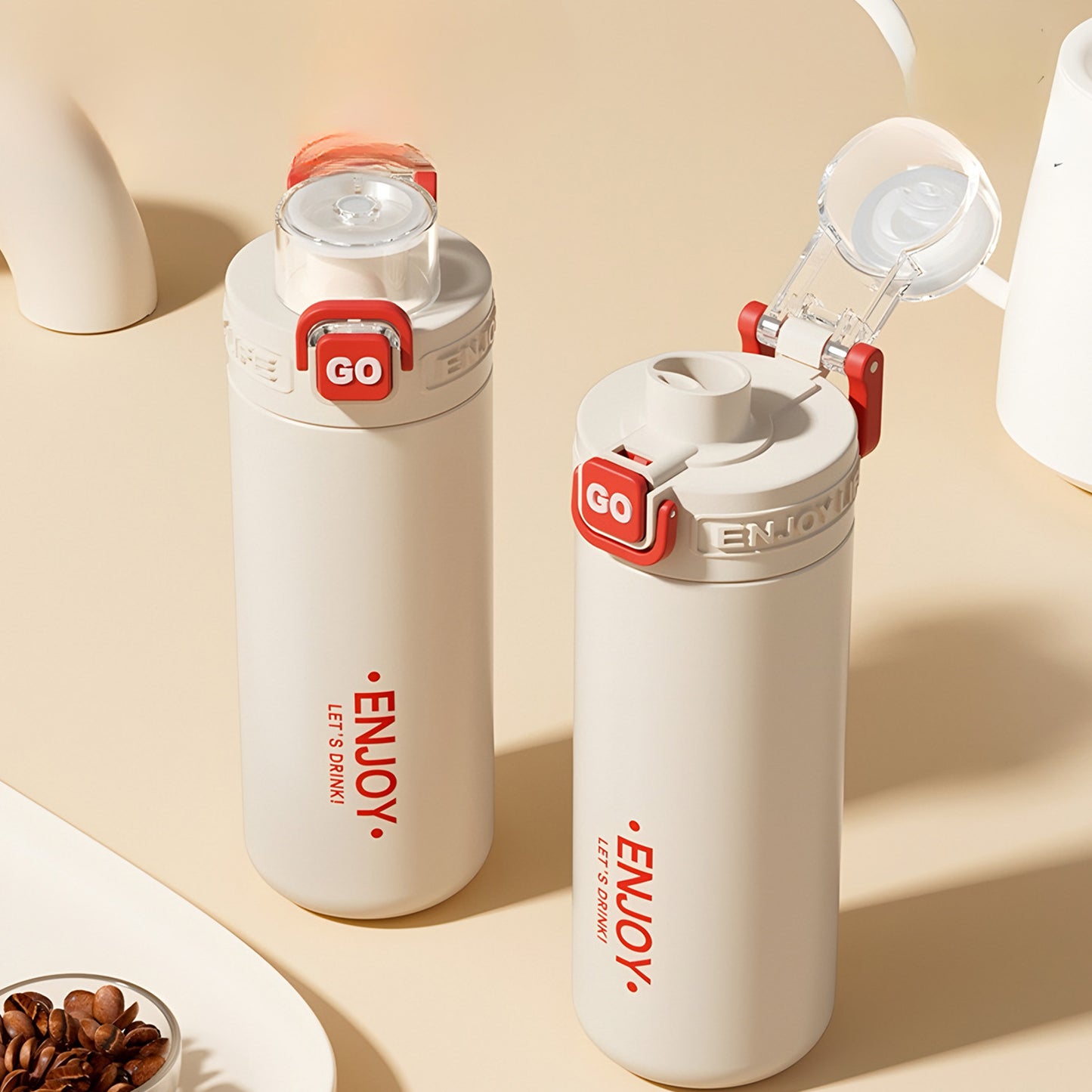 Trendy 680ml Insulated Flask Bottle | Steel Water Bottle for School, Office, Sports & Travel White - Bagmire