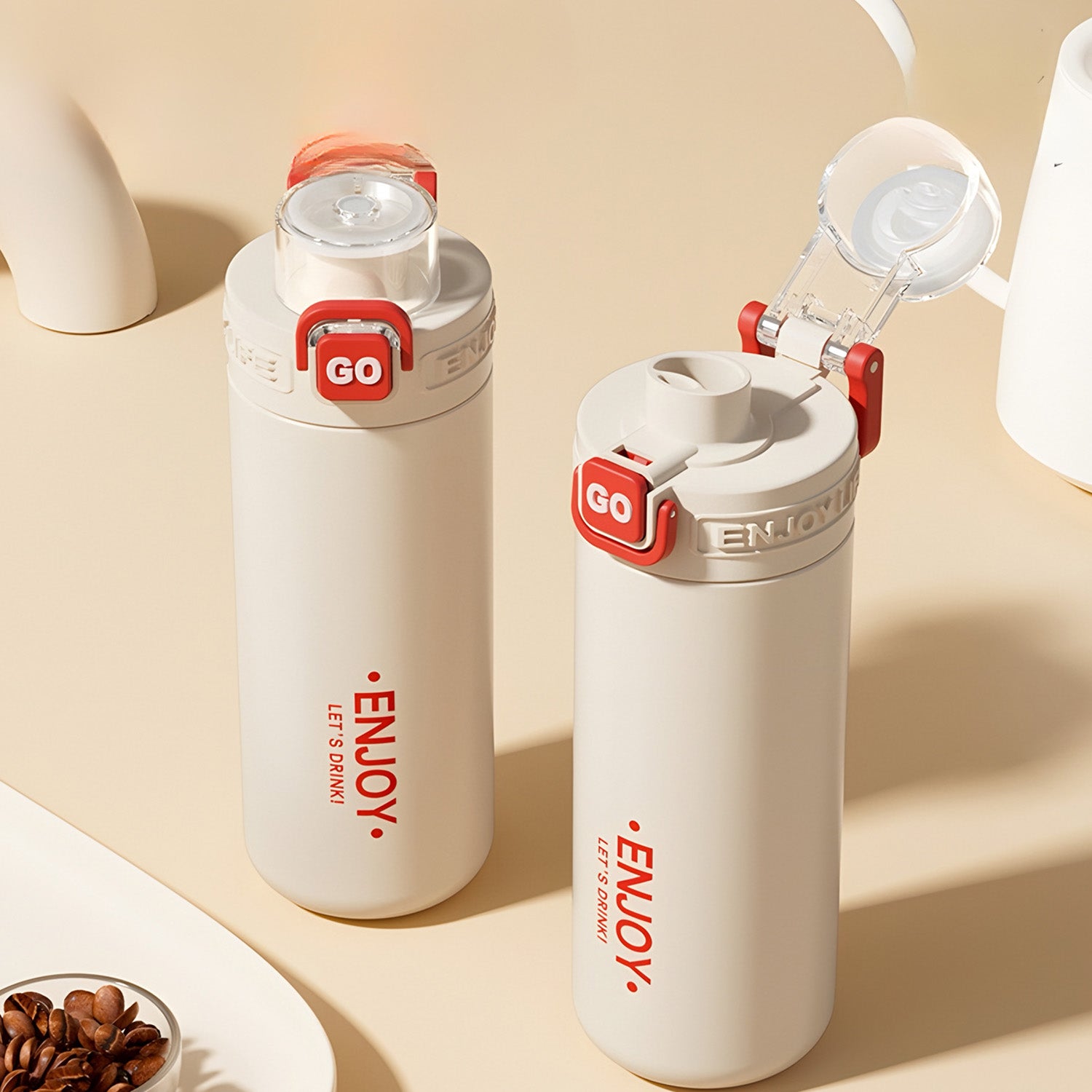 Trendy 680ml Insulated Flask Bottle | Steel Water Bottle for School, Office, Sports & Travel White - Bagmire