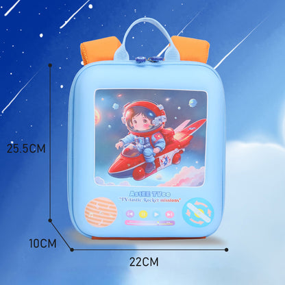 Astronaut TV Hard Shell Backpack for Toddlers (2-5 Yrs) – Wipe-Clean EVA Preschool Bag with Rocket Design