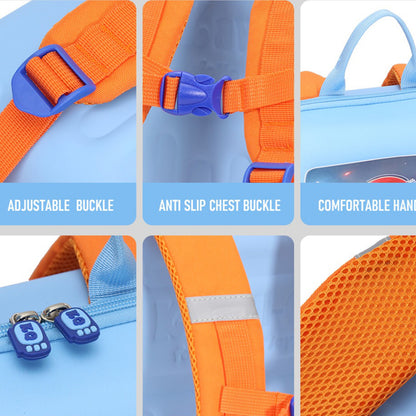 Astronaut TV Hard Shell Backpack for Toddlers (2-5 Yrs) – Wipe-Clean EVA Preschool Bag with Rocket Design