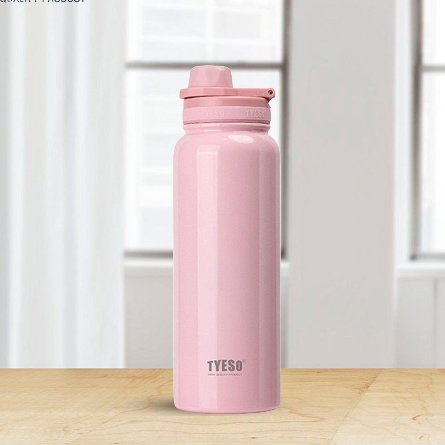 TYESO 1050ml Stainless Steel Insulated Water Bottle – Hot & Cold Flask, Leak-Proof Travel Bottle Pink - Bagmire