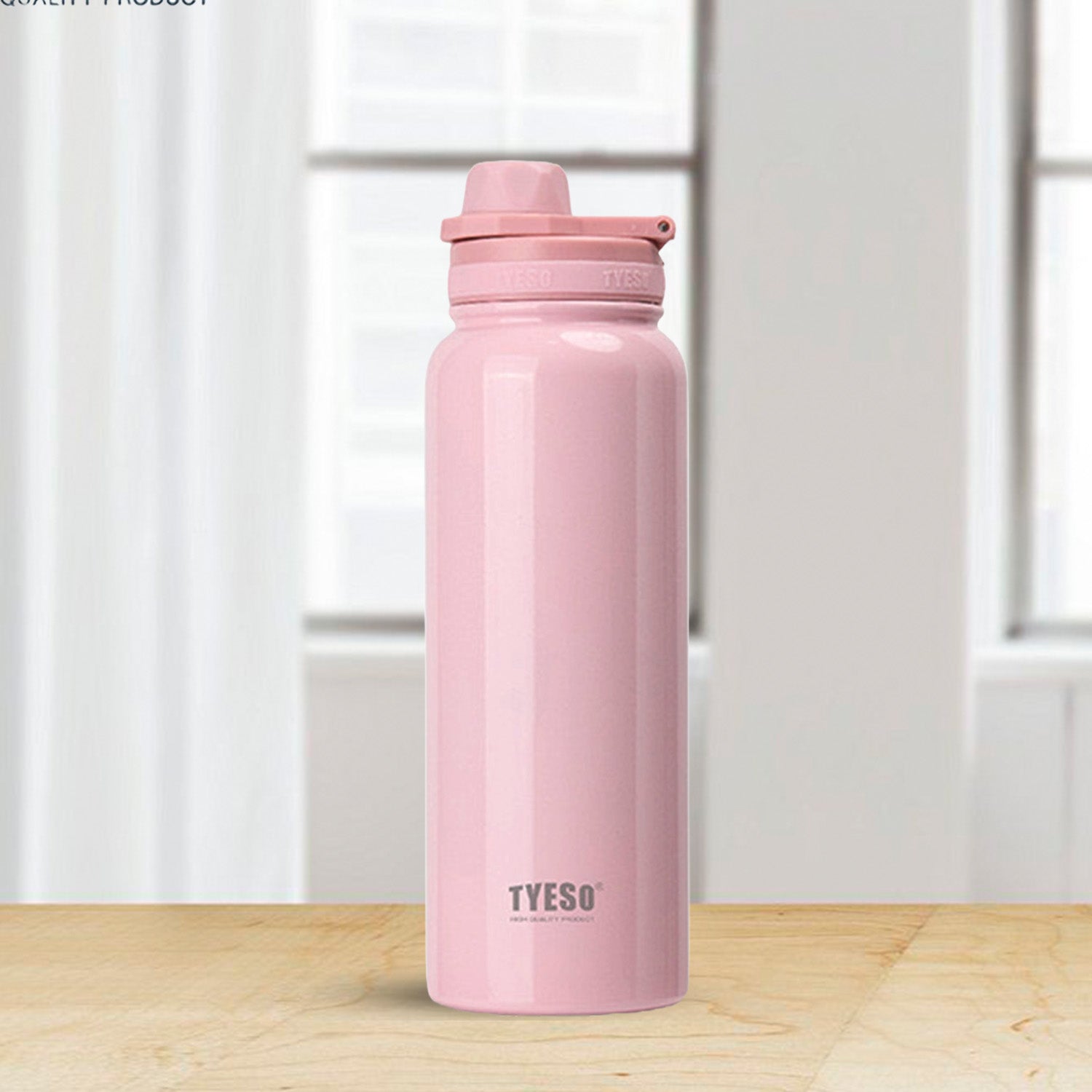 TYESO 1050ml Stainless Steel Insulated Water Bottle – Hot & Cold Flask, Leak-Proof Travel Bottle Pink - Bagmire
