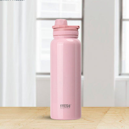 TYESO 1050ml Stainless Steel Insulated Water Bottle – Hot & Cold Flask, Leak-Proof Travel Bottle Pink - Bagmire