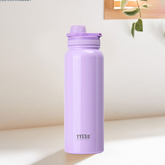 TYESO 1050ml Stainless Steel Insulated Water Bottle – Hot & Cold Flask, Leak-Proof Travel Bottle Purple - Bagmire