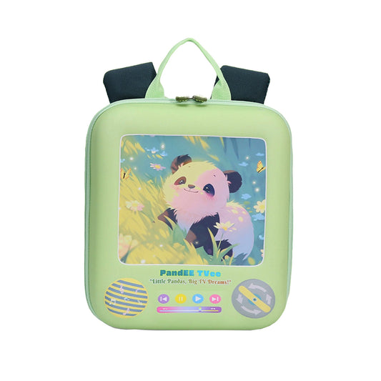 Kawaii Panda TV Hard Shell Backpack for Toddlers (2-5 Yrs) – Wipe-Clean EVA Preschool Bag & Mini Daypack