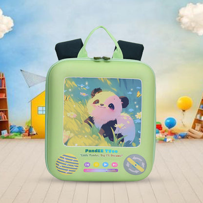 Kawaii Panda TV Hard Shell Backpack for Toddlers (2-5 Yrs) – Wipe-Clean EVA Preschool Bag & Mini Daypack